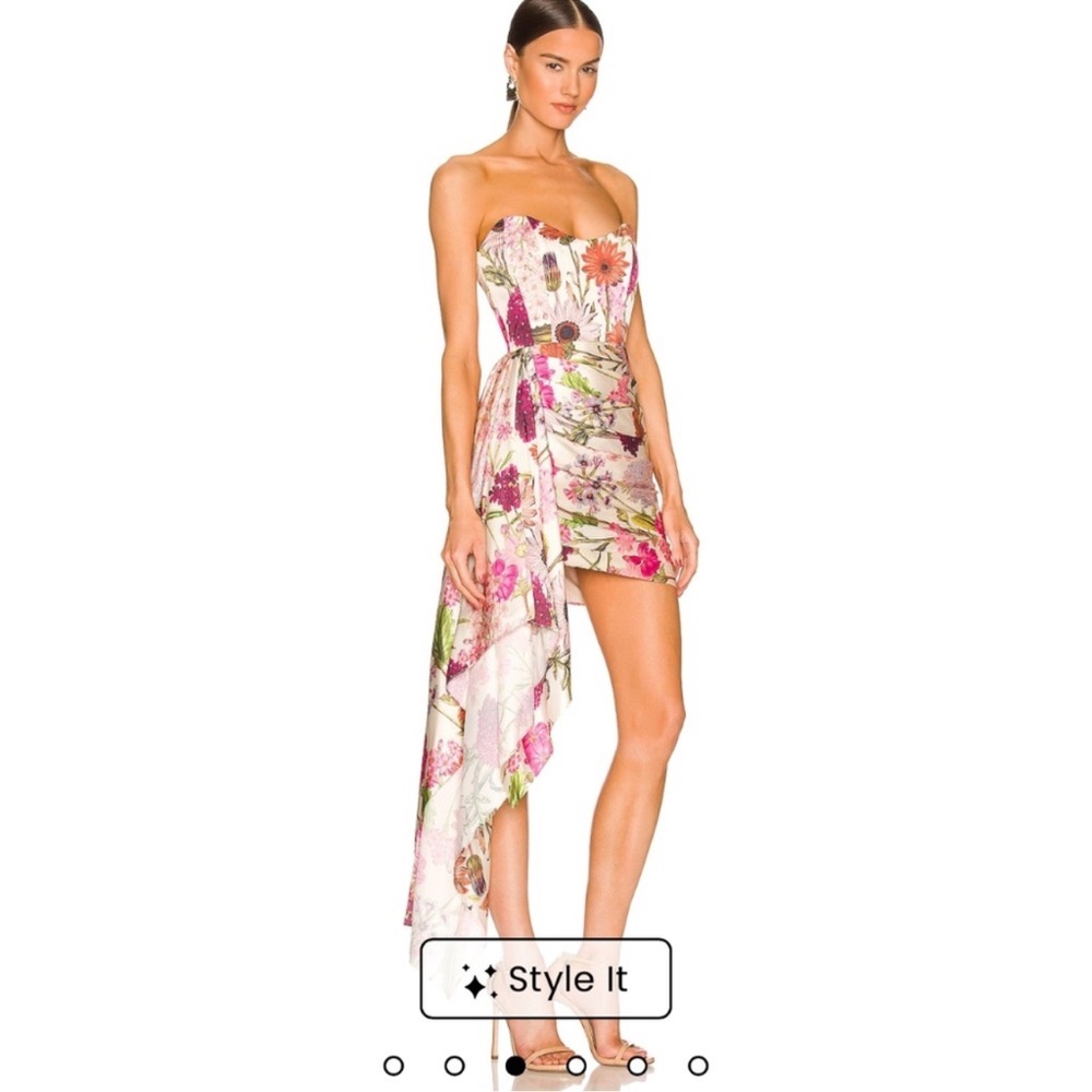 Katie May Asymmetrical Strapless Sundress White Cream - Picture 3 of 6